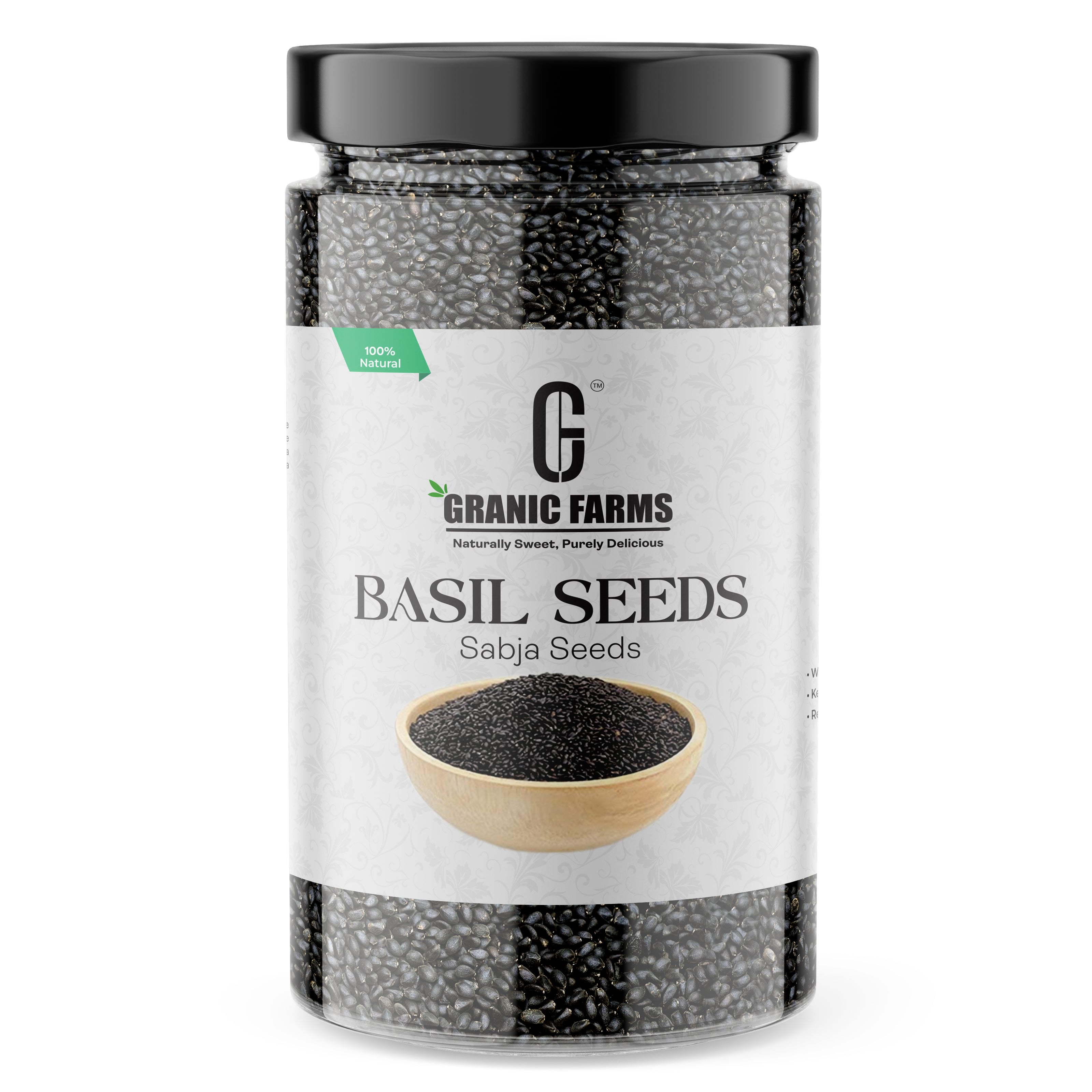 GRANIC FARMS – Raw Basil Seeds for eating | Sabja Seeds | Tukmaria