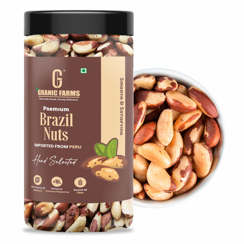 Granic Farms Brazil Nuts, (Rich in Selenium | Superfood | Have 1 Daily | Product of Peru) (Grade A ++ Nuts, Premium Jumbo Size)