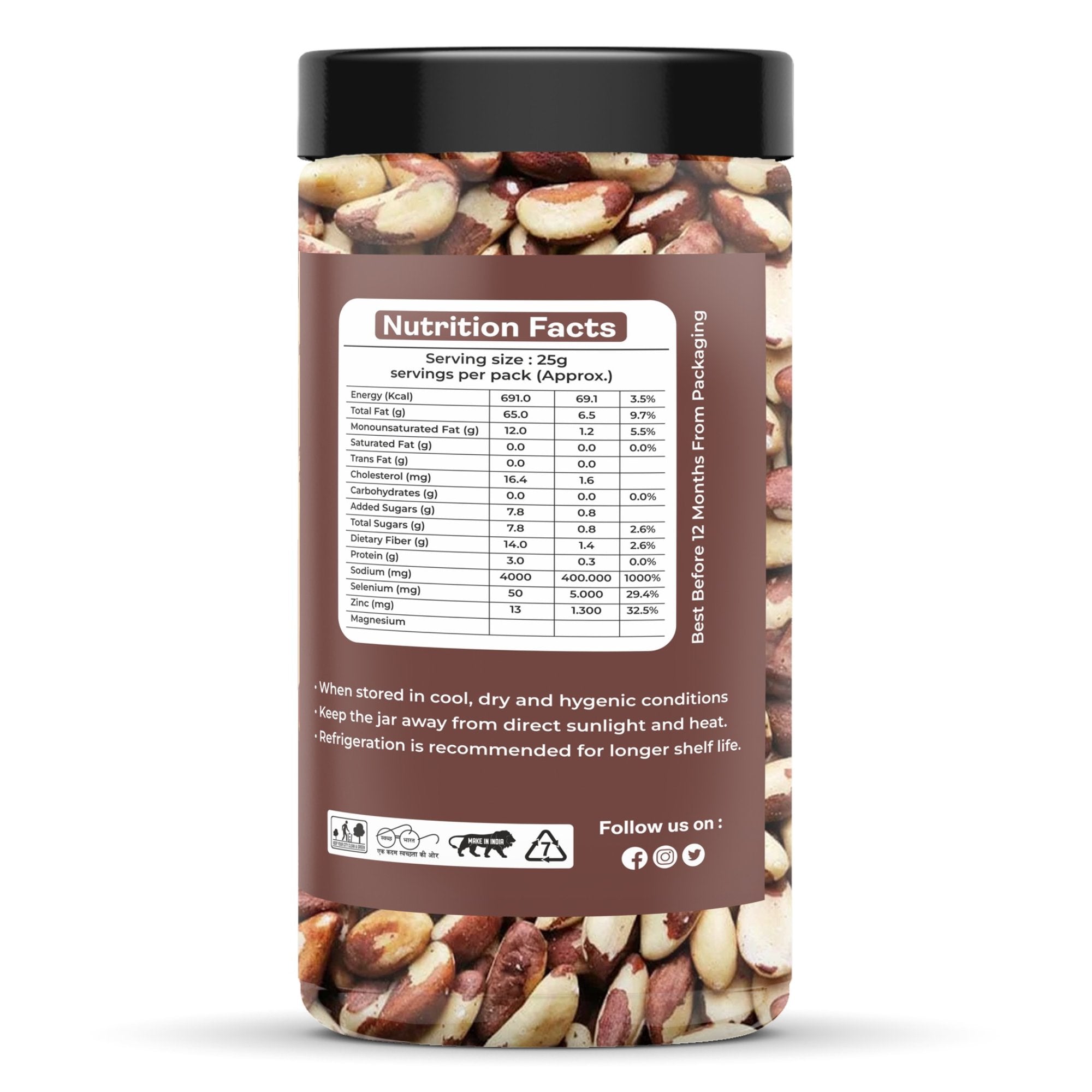 Granic Farms Brazil Nuts, (Rich in Selenium | Superfood | Have 1 Daily | Product of Peru) (Grade A ++ Nuts, Premium Jumbo Size)