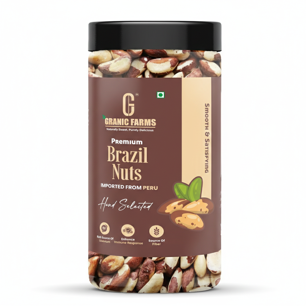 Granic Farms Brazil Nuts, (Rich in Selenium | Superfood | Have 1 Daily | Product of Peru) (Grade A ++ Nuts, Premium Jumbo Size)