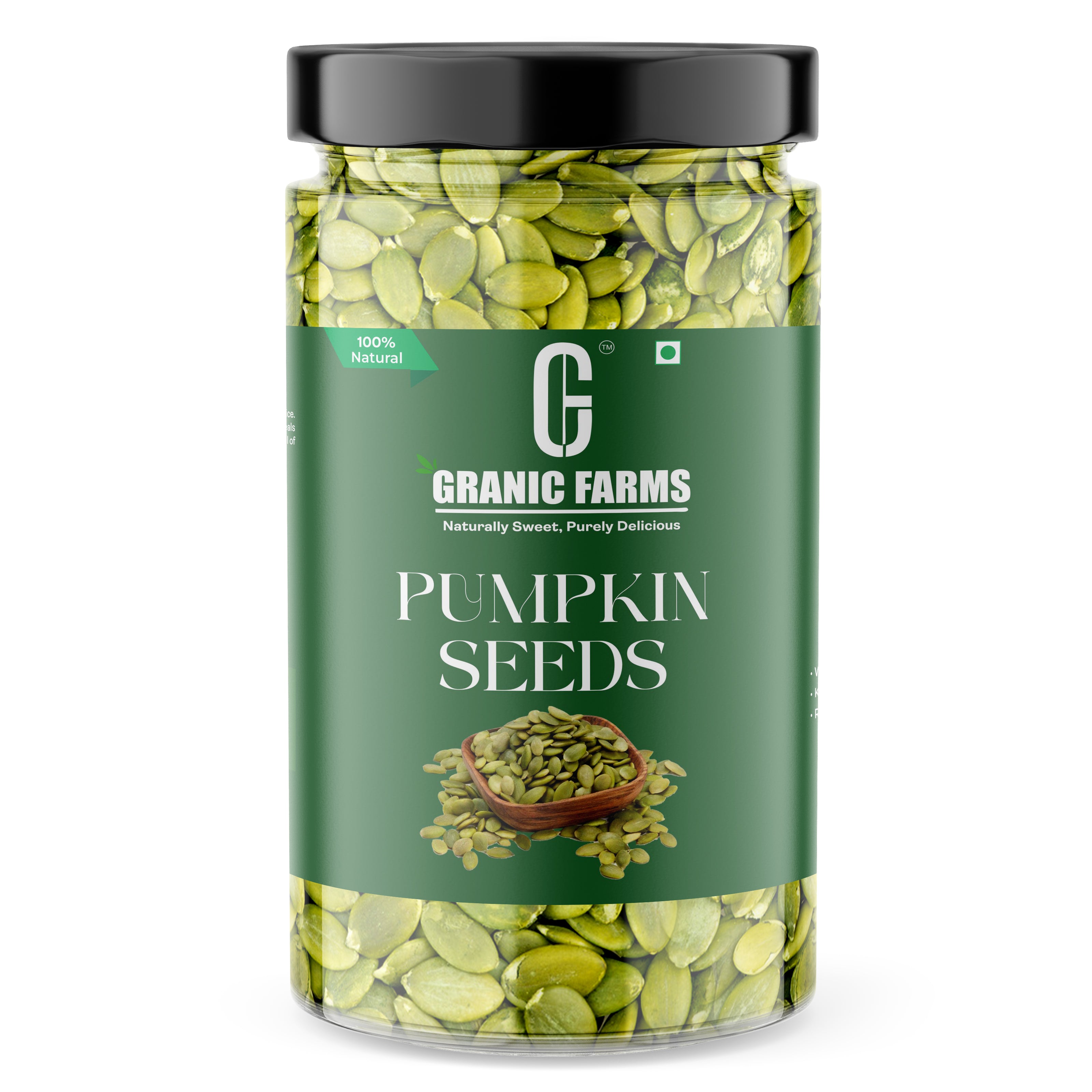 Granic Farms Raw Pumpkin Seeds – Premium AAA Grade Superfood | High in Protein, Fiber & Antioxidants | Boosts Immunity & Supports Weight Management | Perfect Healthy Snack for Eating, Salads & Smoothies