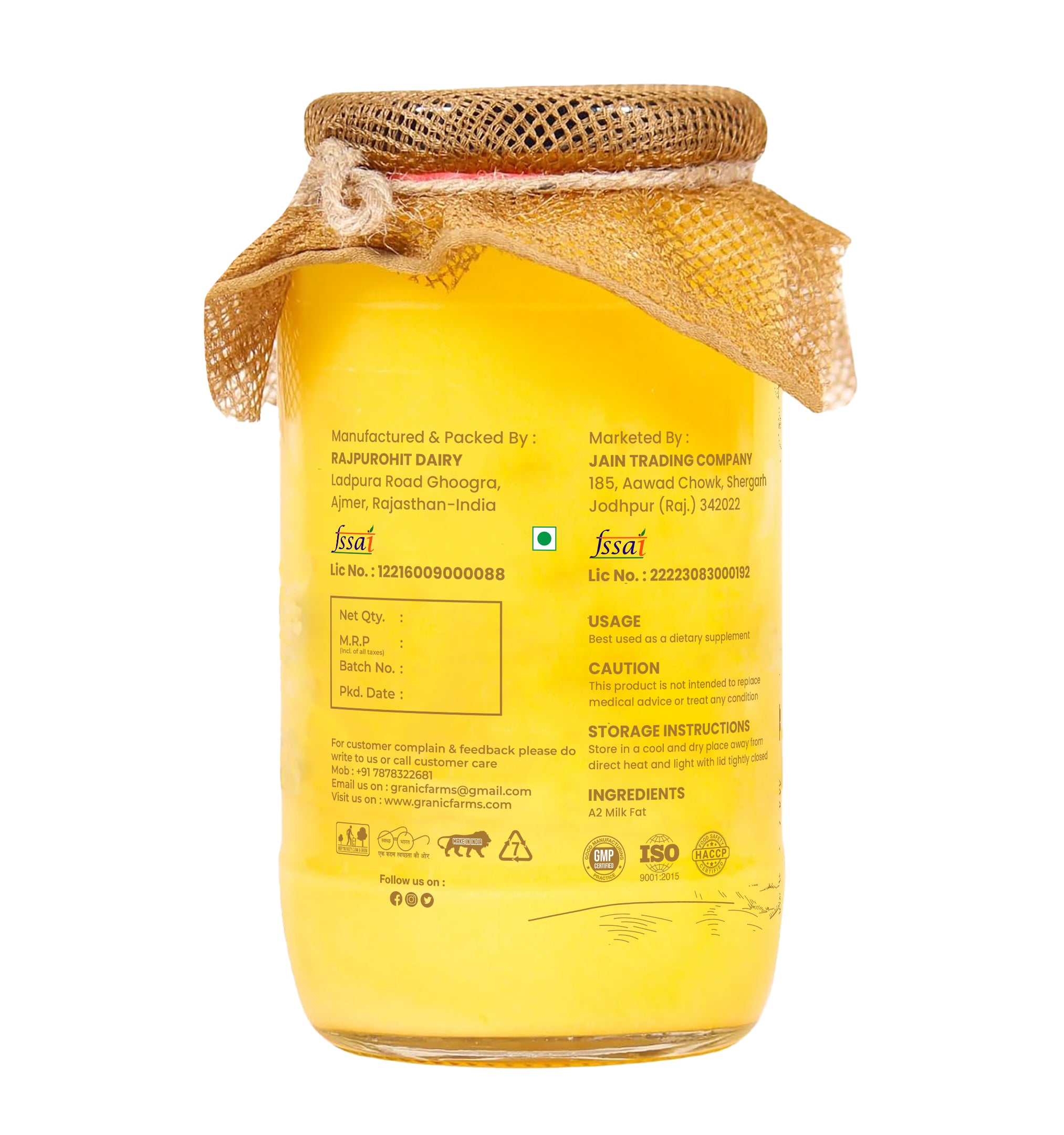GRANIC FARMS – Pure Desi Ghee